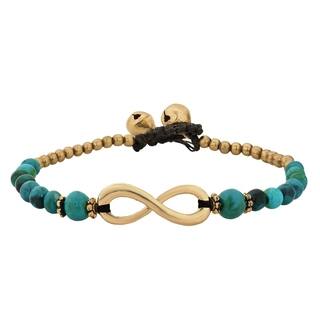 Infinity Symbol with Stone Brass Beads Handmade Bracelet (Thailand)