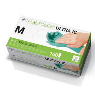 Medline Aloetouch Ultra IC Powder-Free Latex-Free Synthetic Exam Gloves Medium (Case of 1 000)