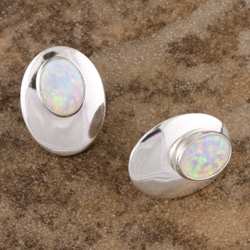 Handcrafted Brilliant Opal Pierced Earrings (India)