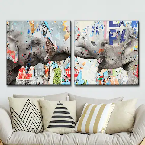 The Curated Nomad 'Saddle Ink Elephant VI' Canvas Wall Art Set
