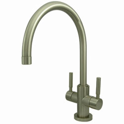 Satin Nickel Arched Kitchen Faucet