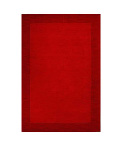 Hand-tufted Red Border Wool Rug (8' x 10'6)