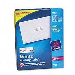 Avery White Smooth-feed Laser Address Labels (Case of 7500)
