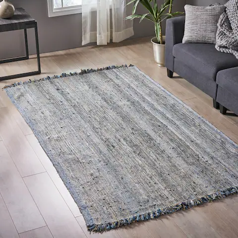 Janewood Transitional Hemp and Denim Area Rug by Christopher Knight Home - 5' x 8'