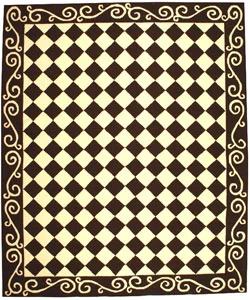 Safavieh Hand-hooked Diamond Brown/ Ivory Wool Rug (8'9 x 11'9)