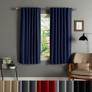 Aurora Home Solid Insulated Thermal 63-inch Blackout Curtain Panel Pair