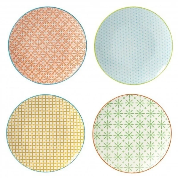 4 Piece Dessert Plate Set - Color