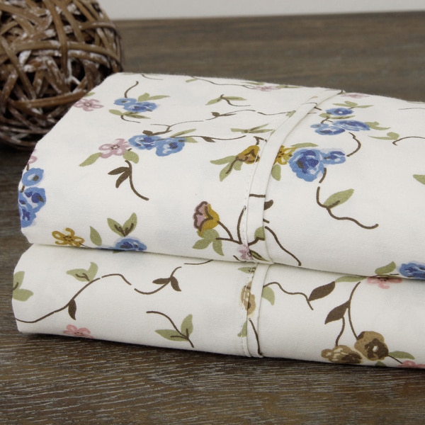 Floral Print Cotton Blend Sheet Set