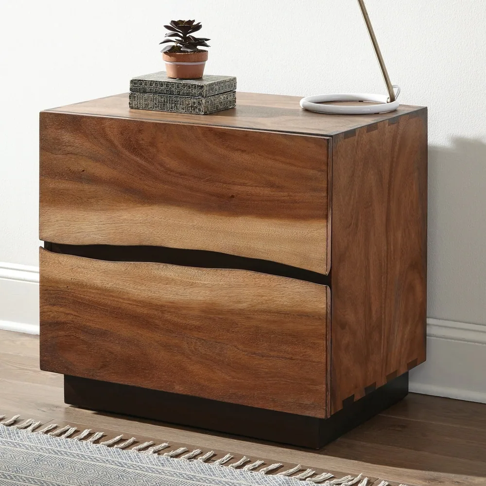 Coaster Furniture Winslow Smokey Walnut and Coffee Bean 2-drawer Nightstand