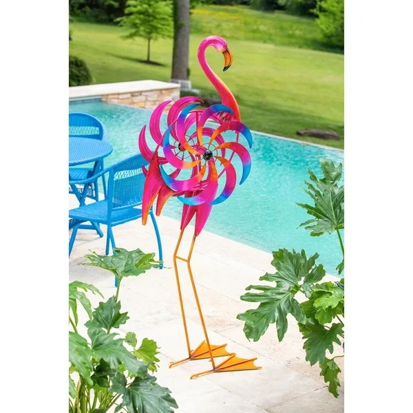 66-inch Statement Flamingo Kinetic Wind Spinner