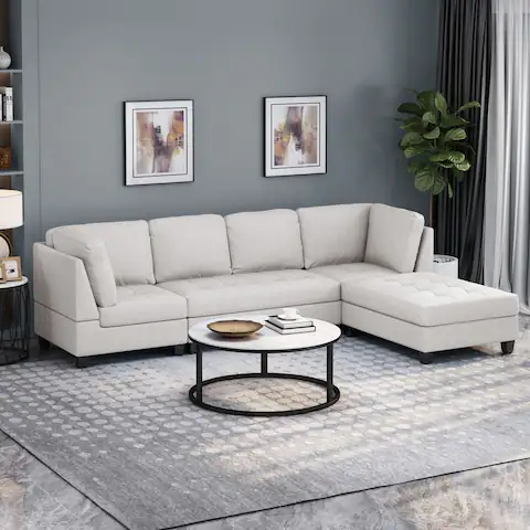 Findon Contemporary 4-seater Fabric Sectional by Christopher Knight Home