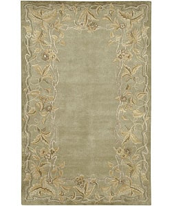Hand-knotted Tan Karur Collection Semi-Worsted New Zealand Wool Rug (2'6 x 10')