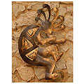 Kokopelli Peace Indoor Outdoor Decorator Accent Brown and Gold Iron Flute Player Rustic Metal Wall Art Sculpture (Mexico)