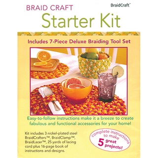 BraidCraft Starter Kit with Seven-piece Deluxe Braiding Tool Set