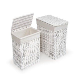 White Hamper with Liners (Set of 2)