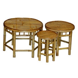 Bamboo Nesting 3-piece Round Table Set (China)