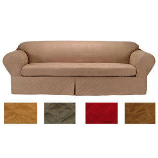 Classic Slipcovers Microsuede Quilted 2-piece Sofa Slipcover