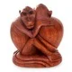 Handmade 'Romancing Monkey' Wood Statuette (Indonesia) - Thumbnail 2