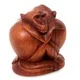 Handmade 'Romancing Monkey' Wood Statuette (Indonesia) - Thumbnail 1