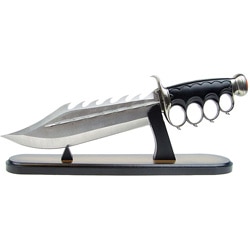 Triple-edge 15-inch Fantasy Shark Knife and Stand