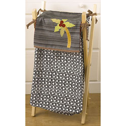Cotton Tale Pirates Cove Black/White Natural-stained Wood Frame Hamper