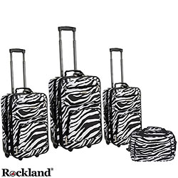 Rockland Deluxe Zebra 4-piece Expandable Luggage Set