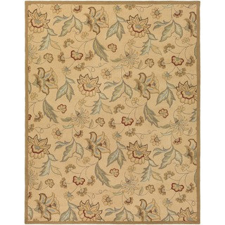 Hand-hooked Tropic Collection Indoor/Outdoor Floral Rug (8' x 10')