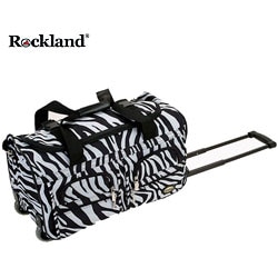 Rockland Deluxe Zebra 22-inch Carry On Rolling Upright Duffel Bag