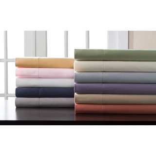 Hemstitch 400 TC Cotton Sateen Weave Solid Color Sheet Set