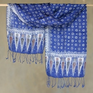 Handmade Silk 'Awakening' Batik Scarf (Indonesia)