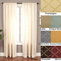 Medici Trellis Embroidered 96-inch Curtain Panel
