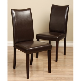Shino Brown Bi-cast Leather Dining Chair (Set of 2)