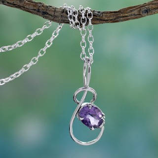 Sterling Silver Amethyst 'Melody' Necklace (India)