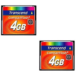 Transcend 4 GB 133X Compact Flash Cards (Case of 2)