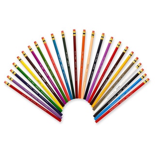 Col-erase colored woodcase pencils with eraser, 24 assorted colors/set