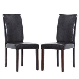 Shino Brown Bi-cast Leather Dining Chairs (Set of 8)