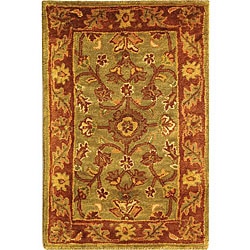 Safavieh Handmade Golden Jaipur Green/ Rust Wool Rug (2' x 3')