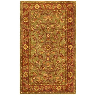 Safavieh Handmade Golden Jaipur Green/ Rust Wool Rug (3' x 5')