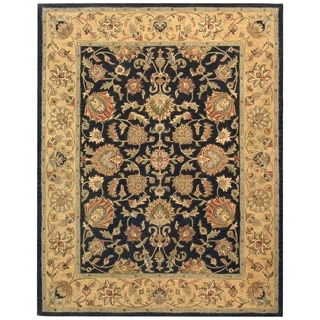 Safavieh Handmade Heritage Traditional Kerman Charcoal/ Gold Wool Rug (7'6 x 9'6)