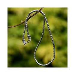 Look Sleek Traditional Balinese Hook Closure on a Modern 925 Sterling Silver Womens Fluid Spiral Chain Necklace (Indonesia)