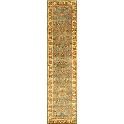Safavieh Handmade Heritage Timeless Traditional Blue/ Beige Wool Runner (2'3 x 14')