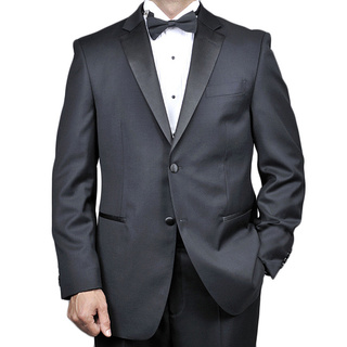 Men's Black Wool 2-button Tuxedo
