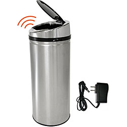 iTouchless 13 Gallon Automatic Stainless Steel Touchless Trash Can NX with AC Adaptor