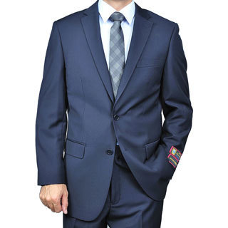 Men's 2-button Solid Navy Suit