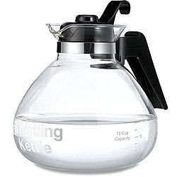 Glass 12-cup Stovetop Whistling Tea Kettle
