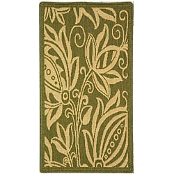 Safavieh Indoor/ Outdoor Andros Olive/ Natural Rug (2' x 3'7)