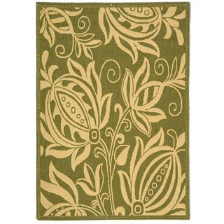 Safavieh Indoor/ Outdoor Andros Olive/ Natural Rug (2'7 x 5')