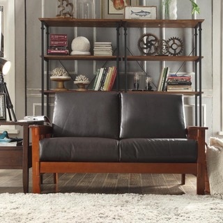Hills Mission-Style Oak Loveseat by TRIBECCA HOME