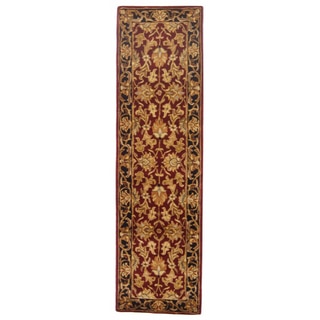 Safavieh Handmade Heritage Traditional Kashan Burgundy/ Black Wool Runner (2'3 x 4')