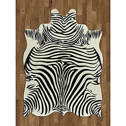 Zebra Hide Polyproplene Rug (5' x 7')